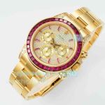 Top Replica PPM Rolex Cosmo Daytona Ruby Yellow Gold Diamond Limited Edition Watch 